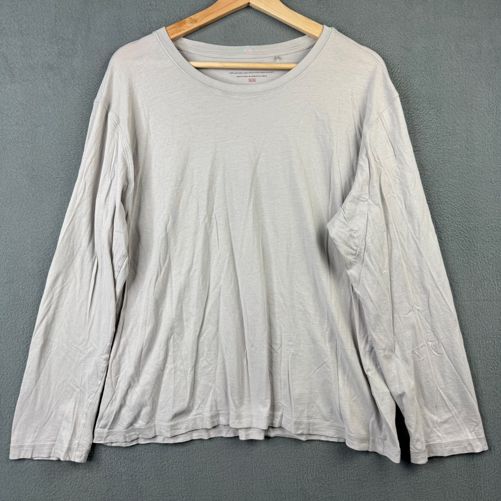 Daniel Buchler Mens Gray 100% Peruvian Pima Cotton Long Sleeve Lounge Shirt L‎